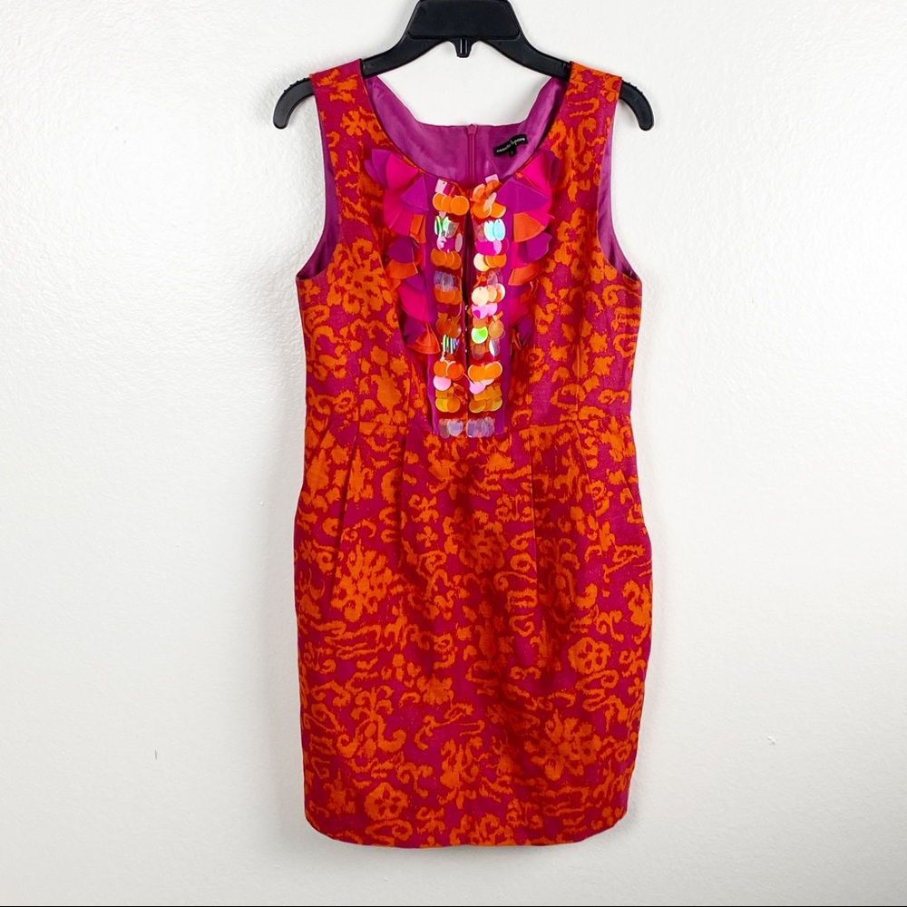 NANETTE LEPORE Silk Linen Blend Sleeveless Sequin Dress Size 2 Party Dance Chic